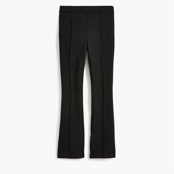 J.Crew Petite Crop Flare Ponte Pant Stretch Knit Black Classic Comfort US 4P NWT - Picture 2 of 13